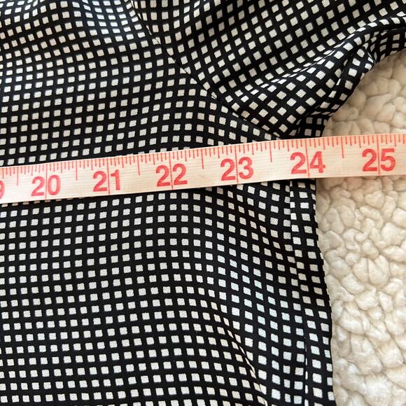 Style & Co Black Pink Floral Check Print Boho Blouse Large - Picture 8 of 9